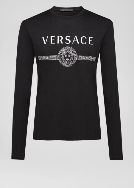 Versace Logo Långärmade T-shirt Herr - 570182KIS